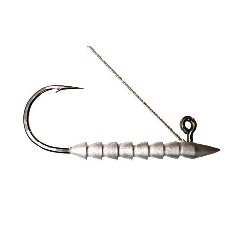 Core Tackle HD Weedless Hover Rig fishing lure with a sharp curved hook, segmented weighted body, and attached weed guard for smooth casting in vegetation.