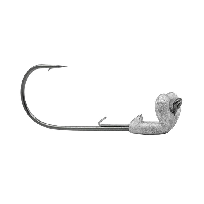 Core Tackle Strut Head Jig Head fishing lure with a sharp hook and weighted head designed for improved action and stability in water, ideal for musky and ice fishing tackle.