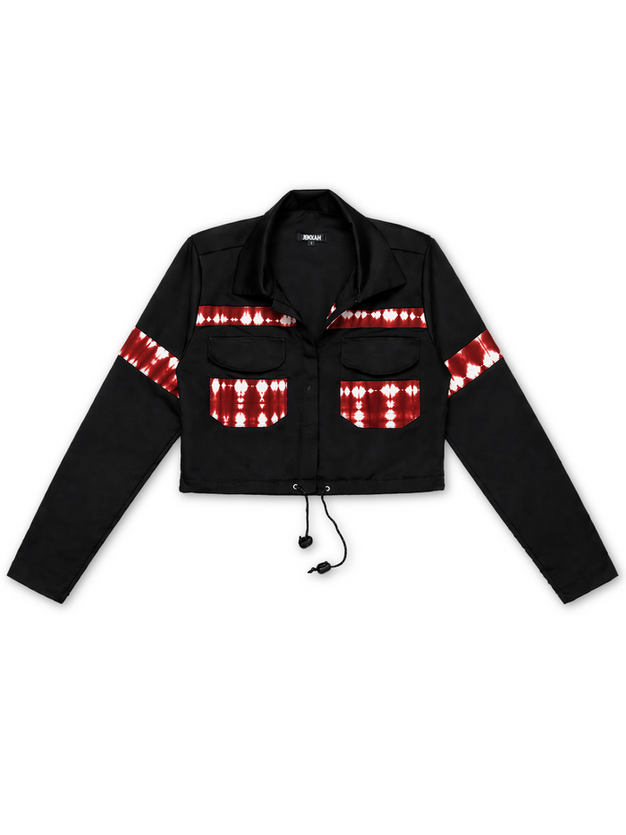 Cropped Cargo Jacket - Deep Red