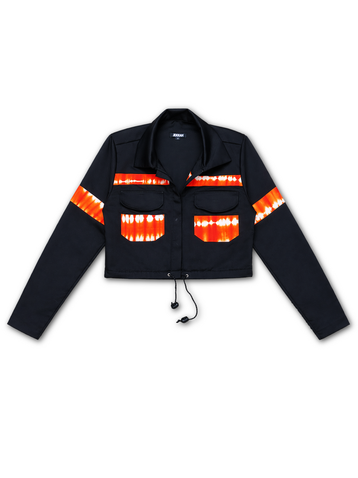 Cropped Cargo Jacket - Orange