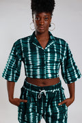 Cropped Resort Shirt - Deep Green