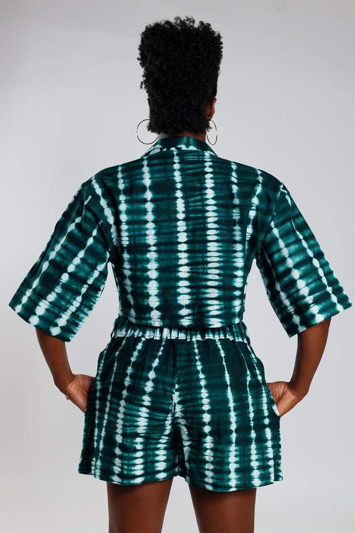 Cropped Resort Shirt - Deep Green