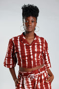 Cropped Resort Shirt - Deep Red