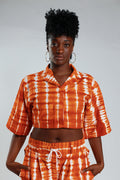 Cropped Resort Shirt - Orange
