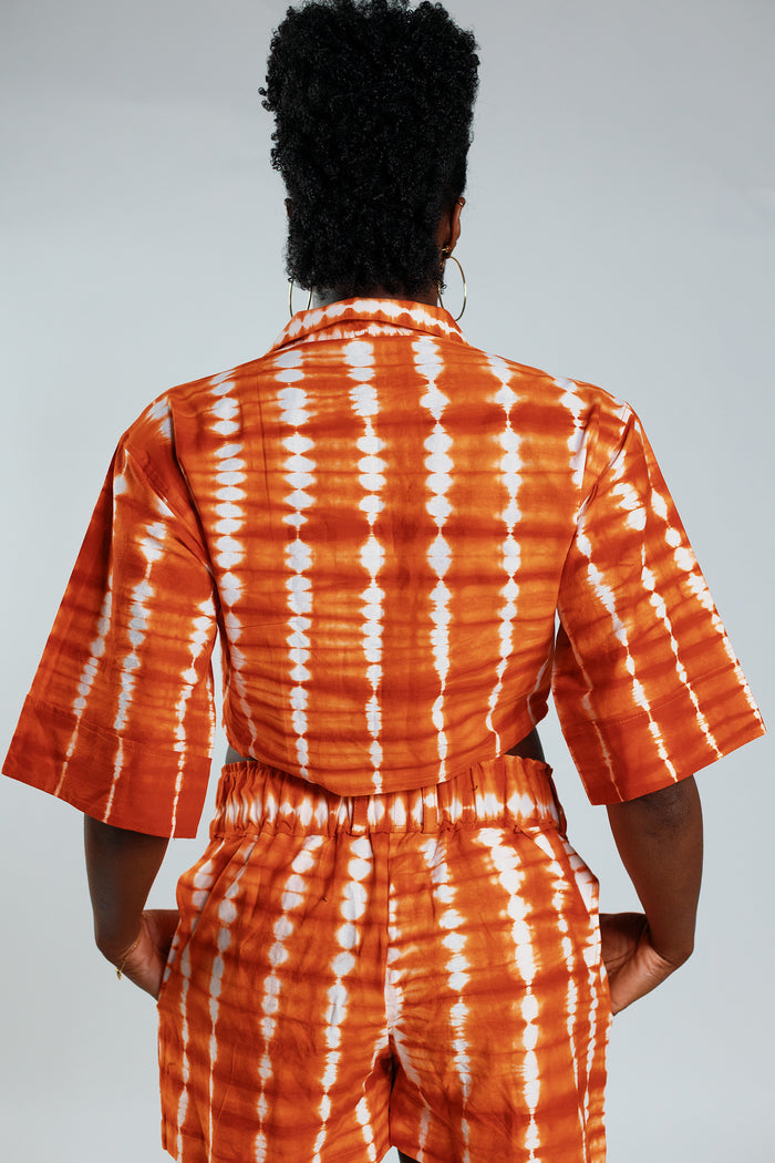 Cropped Resort Shirt - Orange