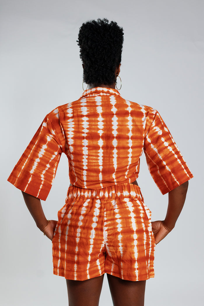 Cropped Resort Shirt - Orange
