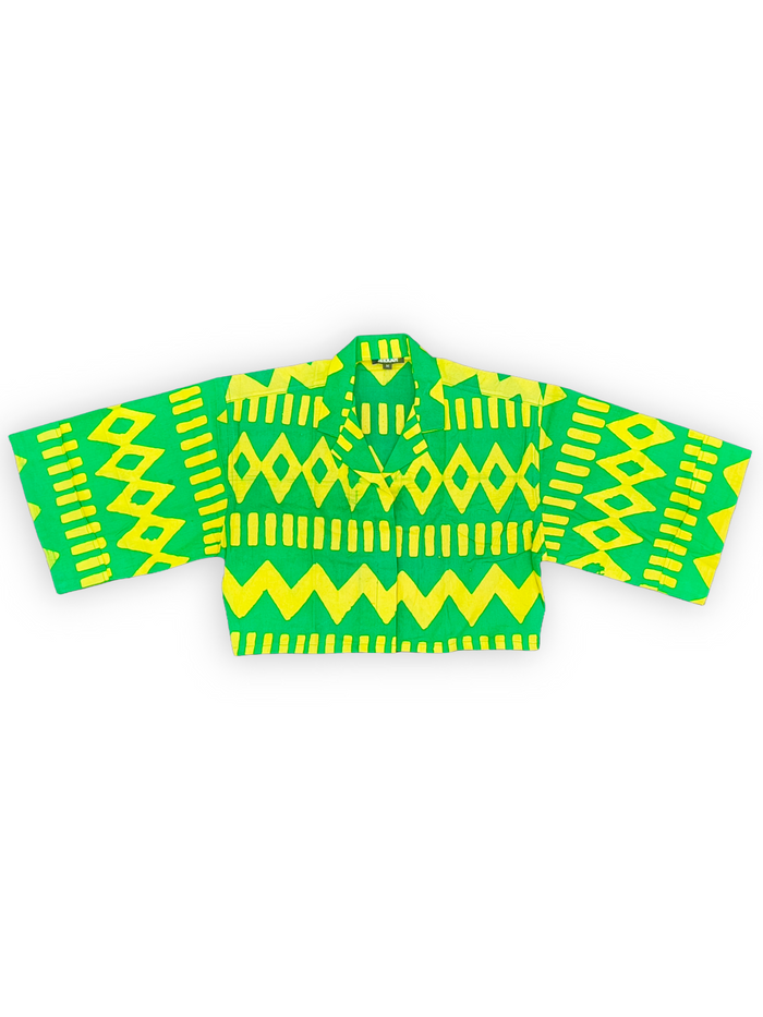 Cropped Resort Shirt – Yellow Green | Antilliaanse Feesten Capsule