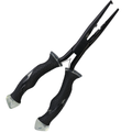 Cuda 8" Titanium Needle Nose Split Ring Pliers - Mark Zona Series with black textured ergonomic handles and slim, durable titanium jaws designed for fishing tackle and split ring removal tasks.