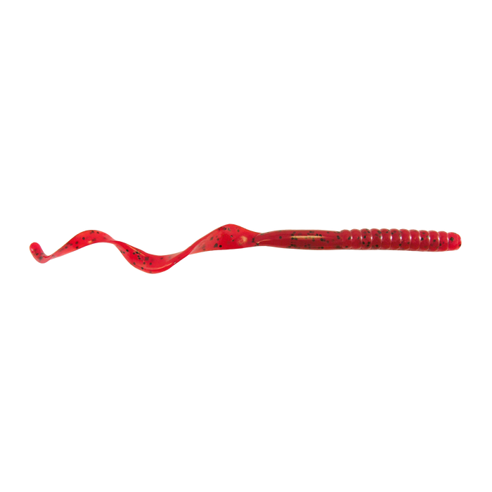 Culprit Original 7.5" Worm fishing lure in a red and black flake color, designed for freshwater fishing and effective as part of fishing tackle for musky and other species.