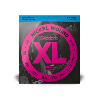 D'Addario 45-100 Regular Light, Long Scale, XL Nickel Bass Strings EXL170