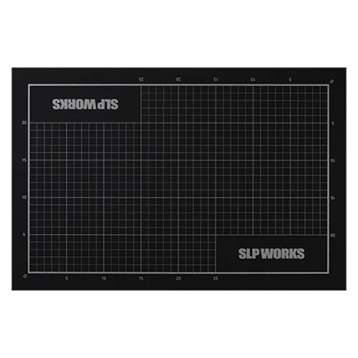 Daiwa SLP Works Cutter Mat black gridded cutting surface for precise fishing tackle and lure preparation