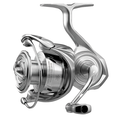 Daiwa Tatula MQLT - 60th Anniversary Limited Edition spinning fishing reel in polished silver finish, featuring ergonomic handle and precision spool for smooth performance.