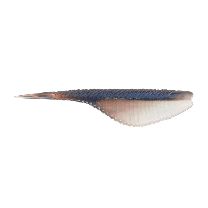 Damiki Fat Armor Shad fishing lure in blue and pearl colors, featuring a segmented, soft plastic body designed to mimic natural bait movement for effective fishing tackle use.