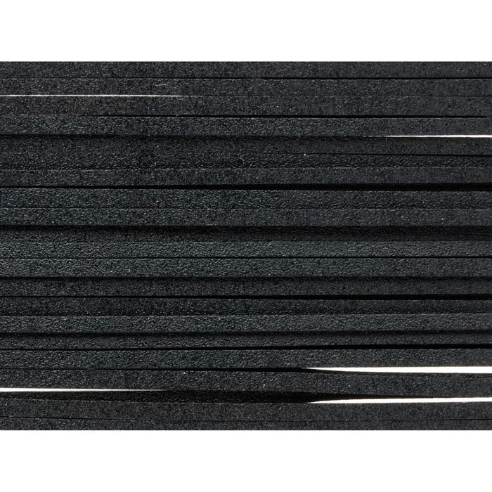 Decoy SR2 Regular Silicone Rubber Skirting Material shown as black flexible strips for customizing fishing lures and musky tackle