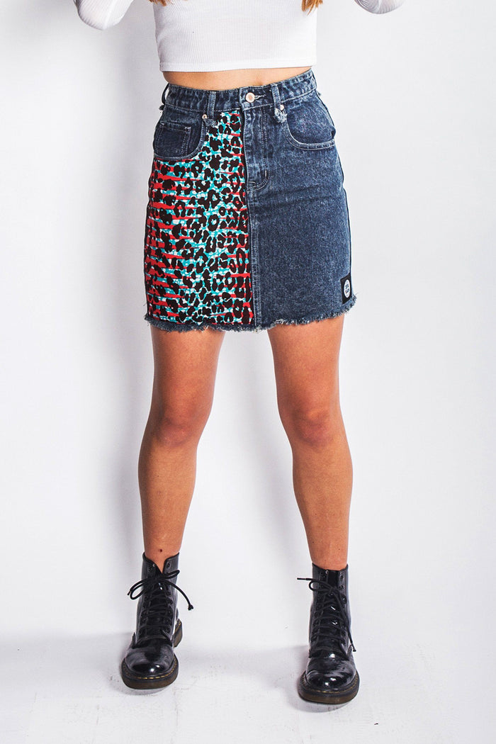 Denim Skirt - Kantora Print
