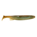 Deps 6" Bumble Shad fishing lure in natural shad coloration with a paddle tail design, ideal for attracting musky and other game fish in freshwater fishing tackle.
