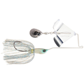 Deps Mad Waver Buzz Bait with a white and silver skirt Colorado blade metal wire frame and realistic eye for surface musky fishing