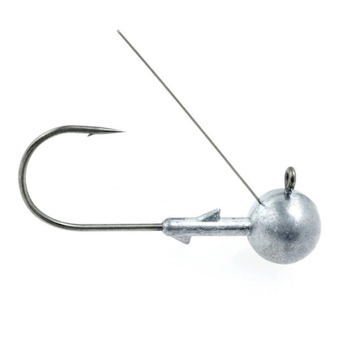Deps Midst Weedless Ball Jighead featuring a sharp hook with a round weighted head and a weed guard wire, designed for fishing tackle use.