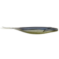 Deps Sakamata Shad Heavy Weight soft plastic fishing lure with a slim shad profile and paddle tail in natural dark olive and silver coloring