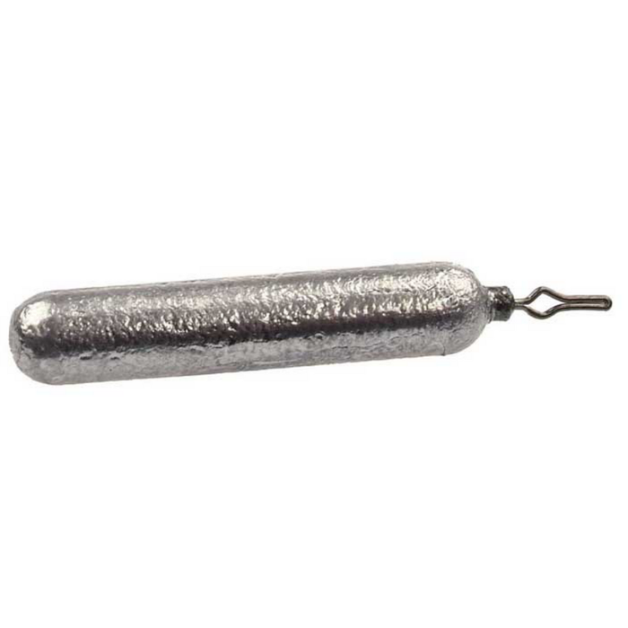Do-it Molds Finesse Drop-Shot Sinker Mold showing a silver, cylindrical fishing weight with a wire loop attachment designed for precise fishing tackle setups.