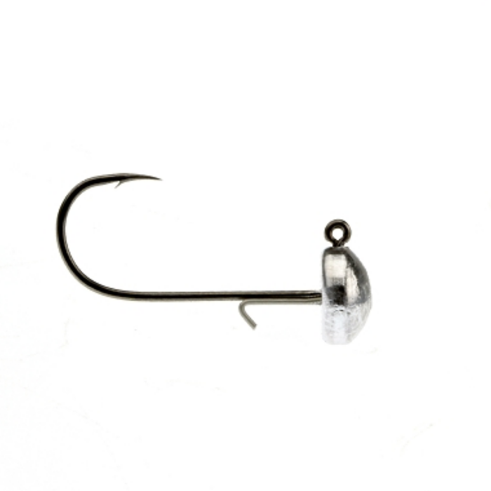 Do-it Molds Midwest Finesse Jig Mold showing a fishing jig head with a sharp hook and rounded silver lead weight, designed for precision fishing tackle applications.