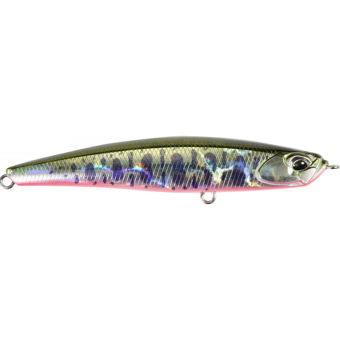 Duo Realis Bayruf Seek 85S fishing lure with a realistic fish pattern in green, silver, and pink hues designed for effective fishing tackle use.