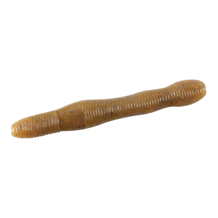 Duo Realis Wriggle Stick 4" soft plastic fishing lure in brown with blue flecks, designed for lifelike movement in fishing tackle.