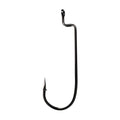 Eagle Claw Trokar TK100 Lazer HD Worm Hook in black steel, sharp point and barb ideal for fishing tackle, designed for secure worm presentation and durability.