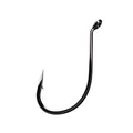Eagle Claw Trokar TK150 Drop Shot Hook with a sharp, barbed point and a smooth black finish, designed for precision fishing tackle and effective bait presentation.