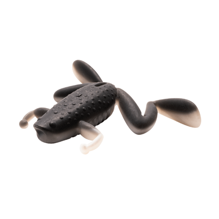 Close-up of the Engine Bousougaeru Muscle fishing lure with textured black body and flexible legs, designed for effective musky fishing tackle.