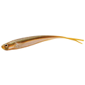 Engine Like ThreeNine ES soft fishing lure designed to mimic a small baitfish, featuring realistic eyes and a slender body with a split tail for lifelike movement.