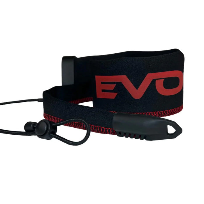 Black and red EVOLV Fishing Tournament Edition Spinning Rod Sleeve with adjustable strap and secure locking mechanism designed for protecting fishing rods during tournaments.