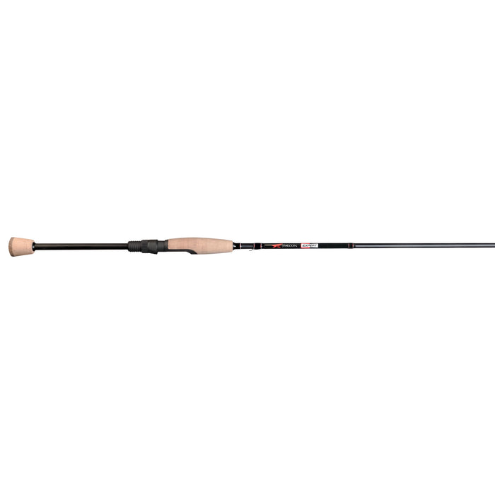 Falcon Rods Expert Spinning Rods with a sleek black design and light wood handle, ideal for fishing tackle and spinning applications in freshwater environments.