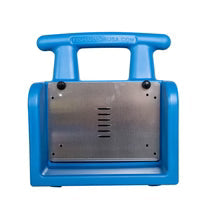 Fish Armor Pro Lite blue protective fishing tackle box with sturdy handle and metal plate front, designed for durable storage of fishing rods and reels.
