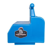Fish Armor Pro Lite blue protective fishing reel cover designed to safeguard reels from damage and dirt during storage or transport.