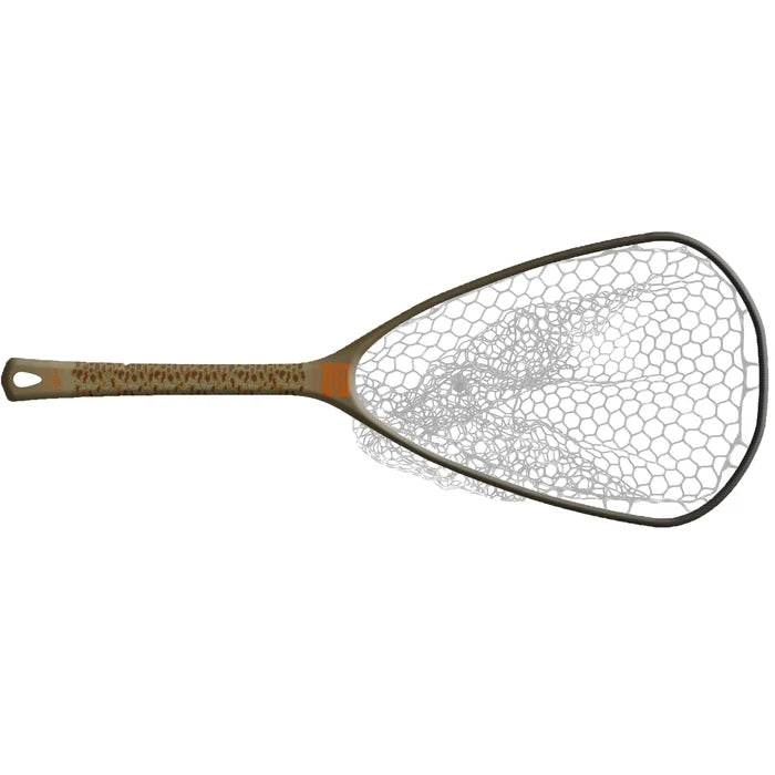 Fishpond Canyon Net 2.0 with a durable, oval-shaped frame and clear, rubberized mesh netting designed for gentle catch and release during fishing activities.