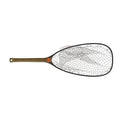 Fishpond Emerger Net 2.0 with a lightweight, durable frame and clear rubber mesh netting designed for catch-and-release fishing, featuring a textured handle for secure grip.