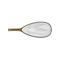 Fishpond Nomad Native Net 2.0 with a dark brown, oval-shaped frame and clear rubberized mesh netting designed for gentle catch and release in fishing.