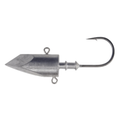 Fujiwara Mugen Head Monster fishing lure head with a sharp metal hook, designed for precise fishing tackle applications in musky and other freshwater fishing.