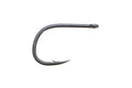 Close-up view of a single Fulling Mill Bonio Carp Hook 2505 with a sharp point and barb, designed for fishing tackle use.