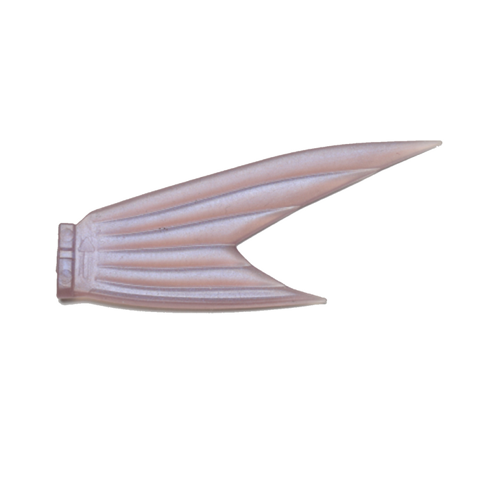 Galápagos Comet Tails (For Grace240/Grace280) in soft pink plastic material with fin-like aerodynamic ridges designed for fishing lures and tackle enhancements.
