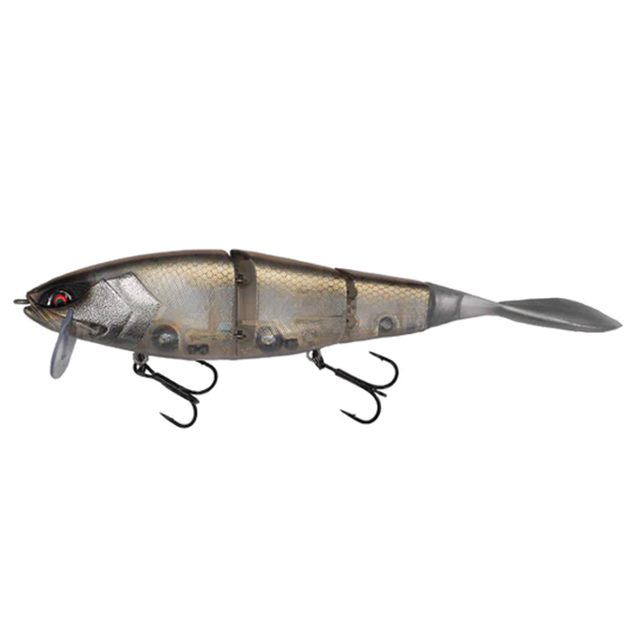 Galápagos Grace 210L multi-jointed fishing lure with realistic fish pattern, two treble hooks, and flexible tail, designed for effective fishing tackle use.