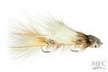 Galloup's Mini Dungeon #6 fishing lure with detailed natural-colored feathers and a realistic eye, designed for effective fly fishing and musky tackle.