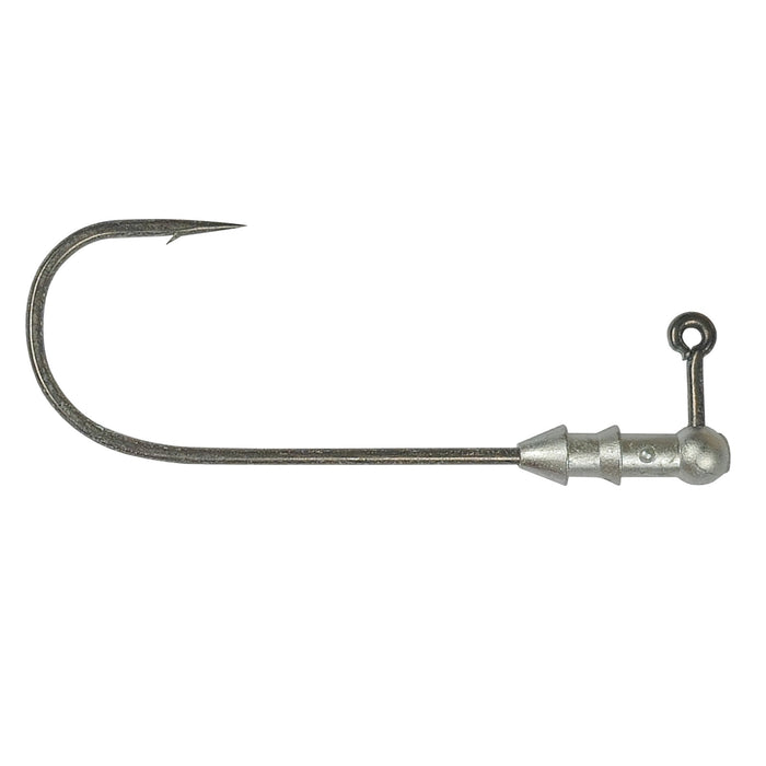Single Gamakatsu Horizon Head Jig Head fishing hook with a sharp curved point, weighted lead head, and an eyelet for attaching fishing tackle.
