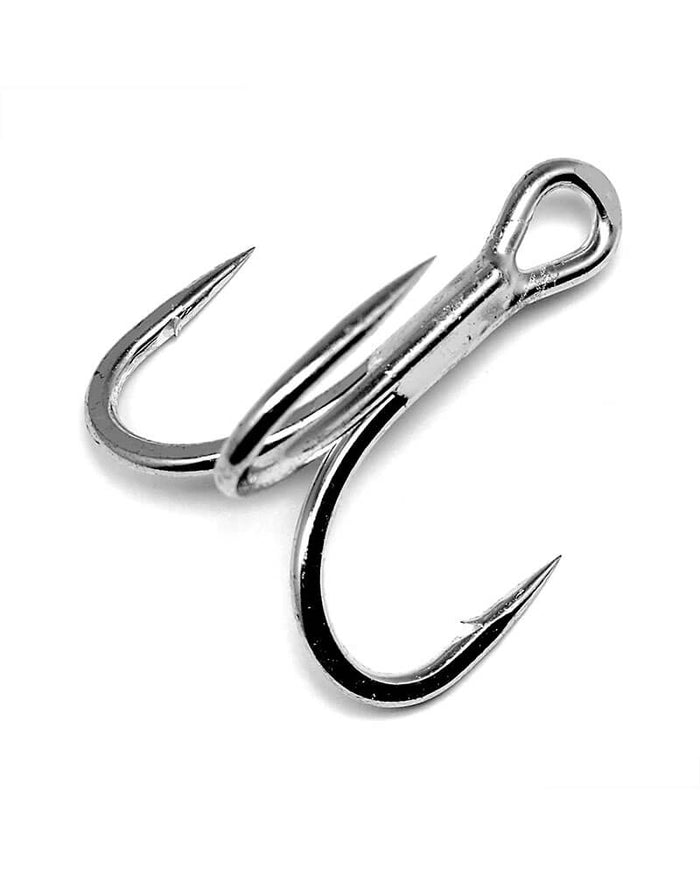 Gamakatsu Treble SP XH ME TGW NSB fishing treble hook with three sharp, curved points designed for secure catches, featuring a strong, polished metal finish.
