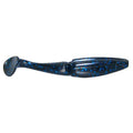 Gambler Lures EZ Swimmer Swimbait in black with blue glitter, soft plastic fishing lure designed for realistic swimming action to attract muskies and other sport fish.
