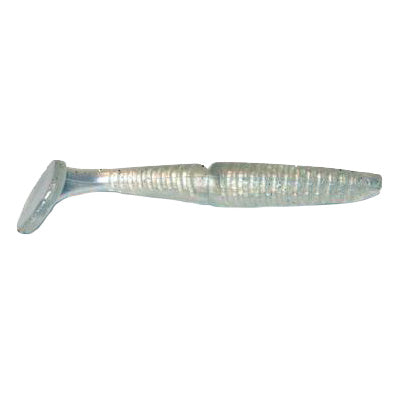 Gambler Lures EZ Vibez Swimbait in translucent white with segmented body and paddle tail designed for lifelike swimming action in fishing tackle.