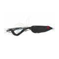 Gambler Lures Walking Frog fishing lure in black with a red eye detail and soft skirt material designed to mimic a frog for effective fishing tackle use.