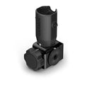 Garmin Adjustable Perspective Bottom Mount For LiveScope Transducers 010-13404-70 in black, designed for secure attachment of marine electronics with adjustable knobs for precise positioning.