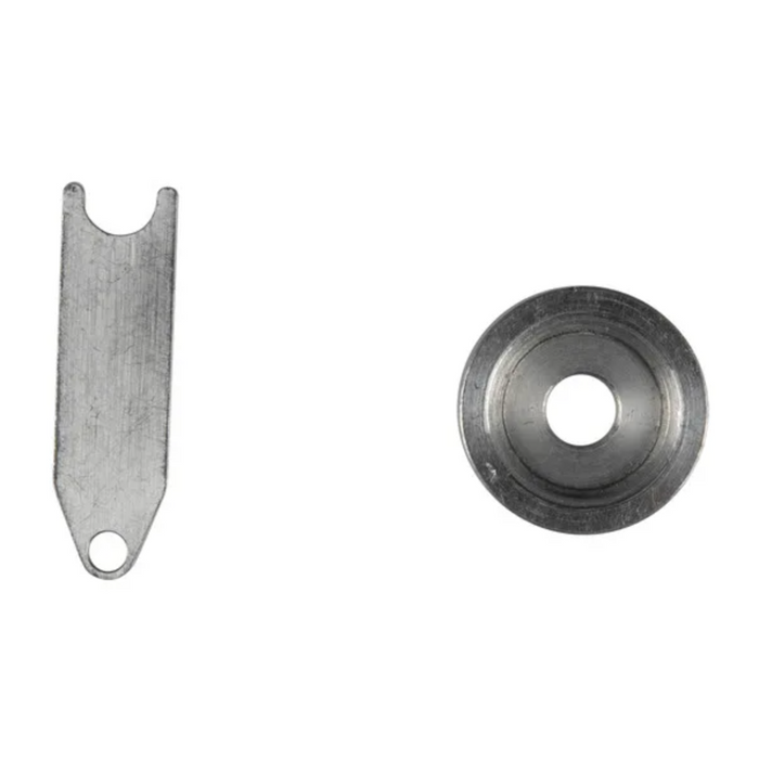 Garmin Anode Kit showing two metal corrosion protection pieces designed to prevent damage on marine electronics and fishing equipment.